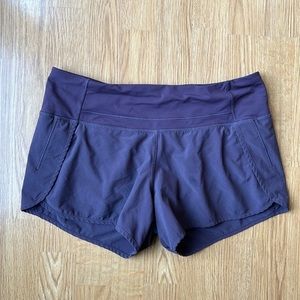Lululemon Speed Short-Eggplant Color. Size 6
